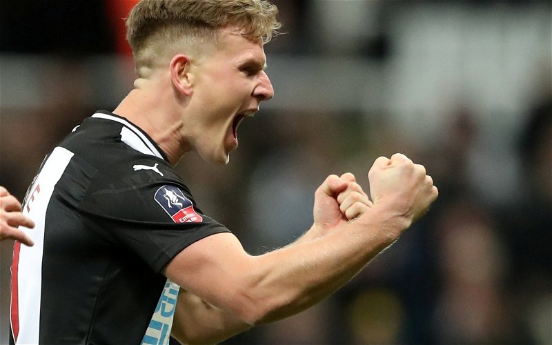 Image for Matt Ritchie: Newcastle star snapped doing what he does best in training after corner flag drama