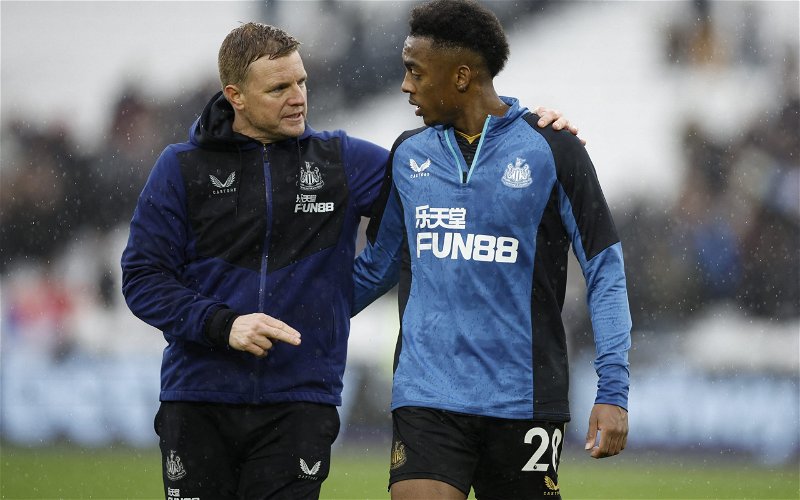 Image for Newcastle news: Eddie Howe held ‘frank’ discussions with Joe Willock