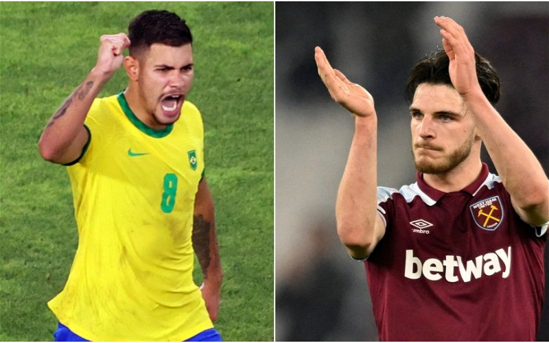Image for Newcastle news: Bruno Guimaraes compared to Declan Rice