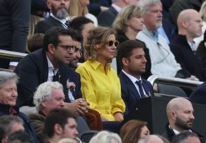 newcastle-united-directors-amanda-staveley-mehrdad-ghodoussi-and-jamie-rueben-watching-a-premier-league-match-with-leicester-city-2022