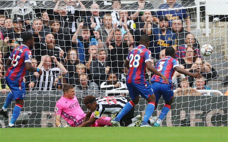 Image for Joe Willock reacts to disallowed Newcastle goal in Crystal Palace draw