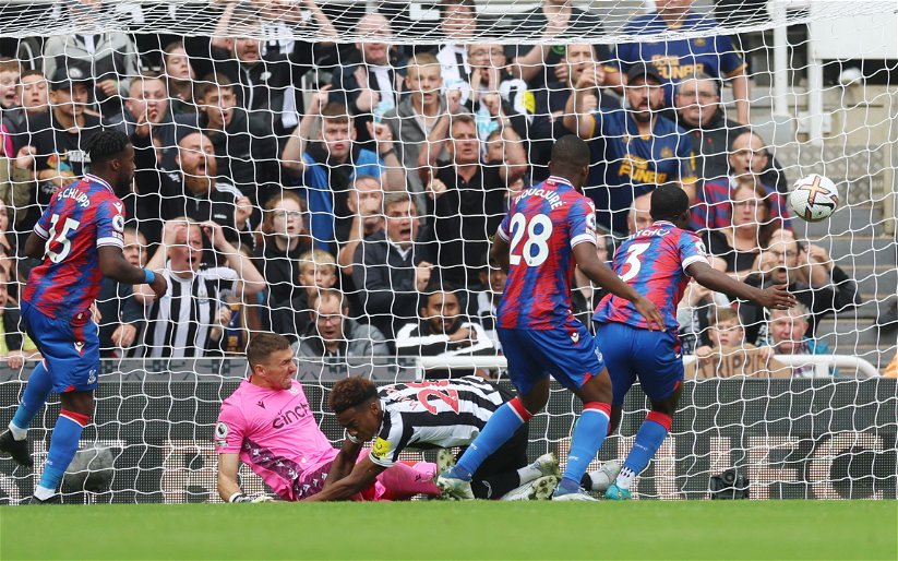 Image for Joe Willock reacts to disallowed Newcastle goal in Crystal Palace draw