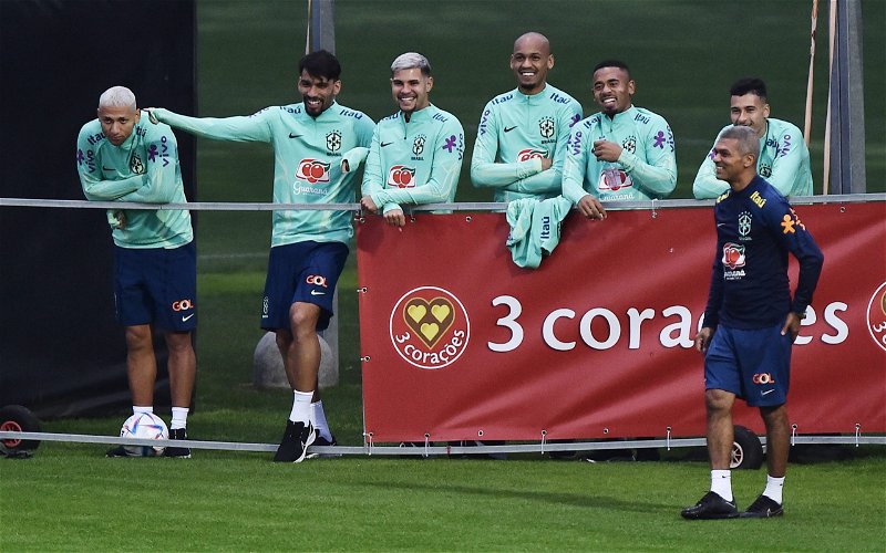 Image for Bruno Guimaraes suffers injury scare in Brazil training ahead of World Cup 2022