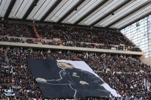 eddie howe banner wor flags newcastle 2023